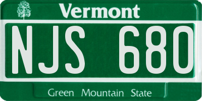 VT license plate NJS680