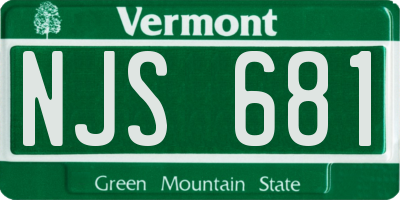 VT license plate NJS681