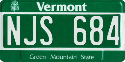 VT license plate NJS684
