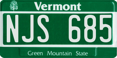 VT license plate NJS685