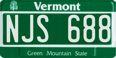 VT license plate NJS688
