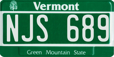 VT license plate NJS689