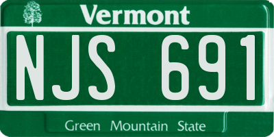 VT license plate NJS691