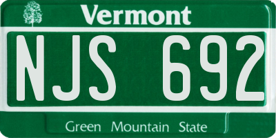 VT license plate NJS692