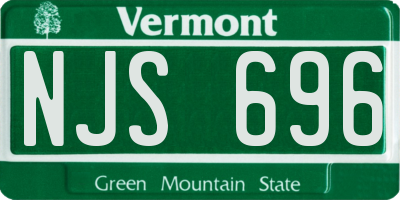VT license plate NJS696