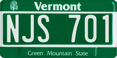 VT license plate NJS701