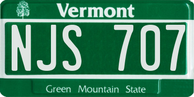 VT license plate NJS707