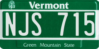 VT license plate NJS715