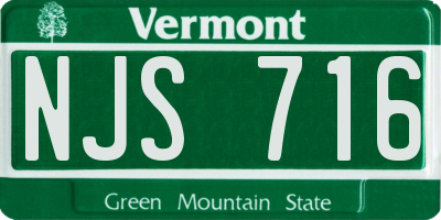 VT license plate NJS716