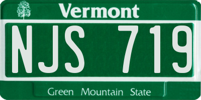 VT license plate NJS719