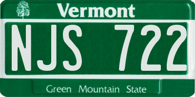VT license plate NJS722