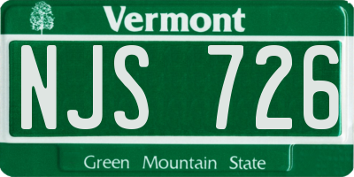 VT license plate NJS726