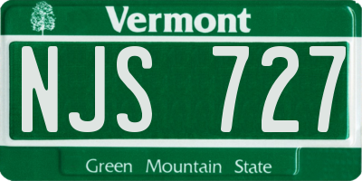 VT license plate NJS727