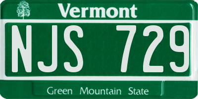 VT license plate NJS729