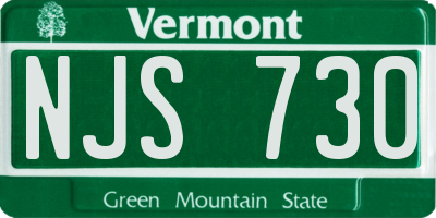 VT license plate NJS730