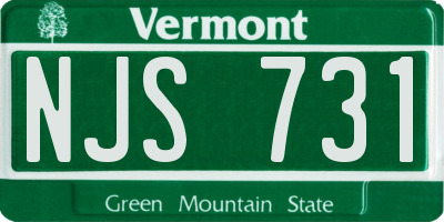 VT license plate NJS731