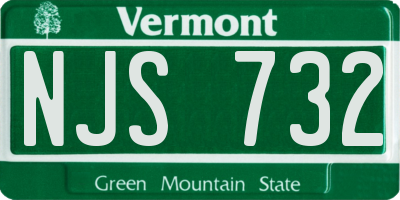 VT license plate NJS732