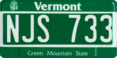 VT license plate NJS733