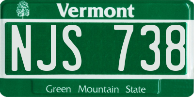 VT license plate NJS738