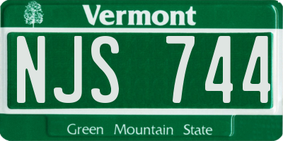 VT license plate NJS744