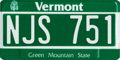 VT license plate NJS751