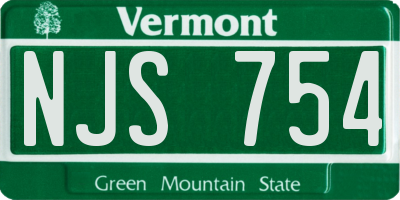 VT license plate NJS754