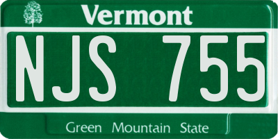 VT license plate NJS755