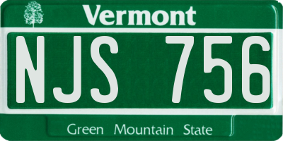 VT license plate NJS756
