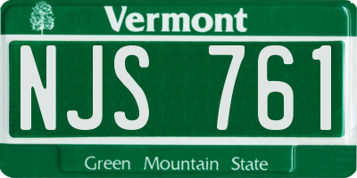 VT license plate NJS761