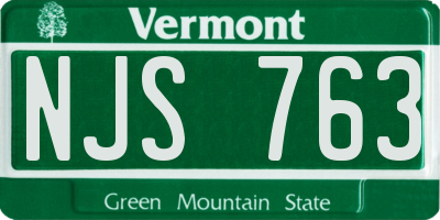 VT license plate NJS763