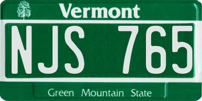 VT license plate NJS765