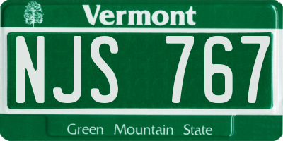 VT license plate NJS767