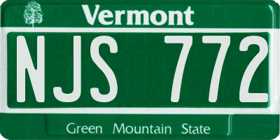 VT license plate NJS772
