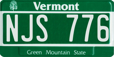 VT license plate NJS776