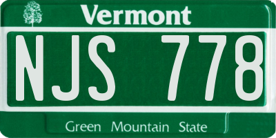VT license plate NJS778