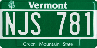 VT license plate NJS781