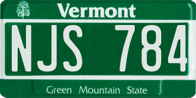 VT license plate NJS784