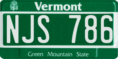 VT license plate NJS786