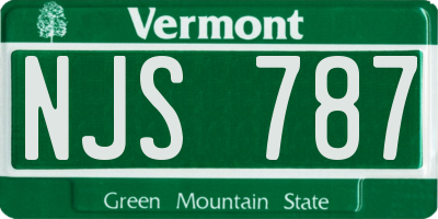 VT license plate NJS787
