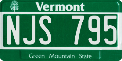 VT license plate NJS795
