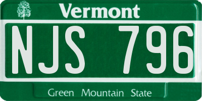 VT license plate NJS796