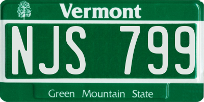 VT license plate NJS799