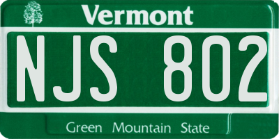 VT license plate NJS802
