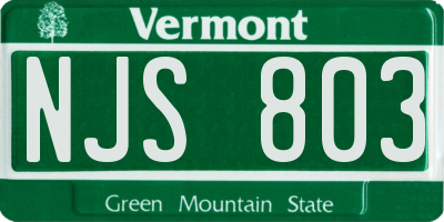 VT license plate NJS803