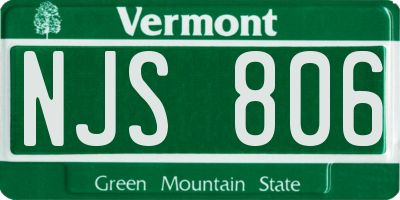 VT license plate NJS806