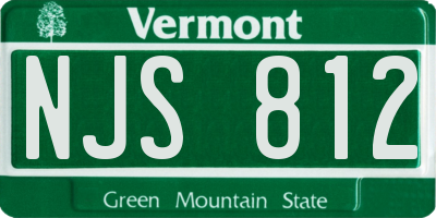 VT license plate NJS812