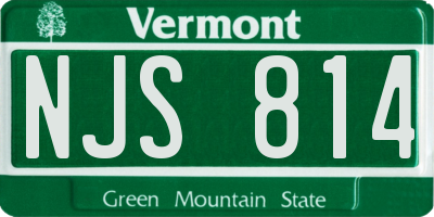 VT license plate NJS814