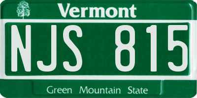 VT license plate NJS815