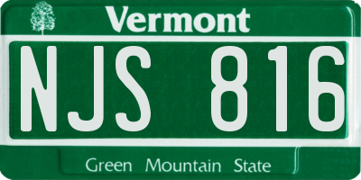 VT license plate NJS816
