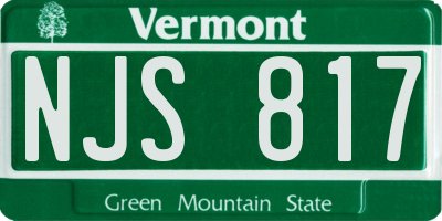 VT license plate NJS817